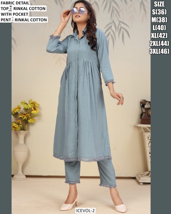 Rinkal Cotton Daily And Office Wear Plain Kurti Pant Sets In Four Trending Colours!