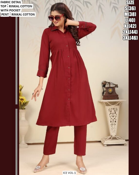 Infuse Contemporary Charm Into Your Wardrobe With Our Rinkal Cotton Kurti Sets For Women