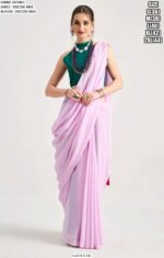 Presenting Partywear Viscose Mul Plain Saree With Un-Stitched Blouse