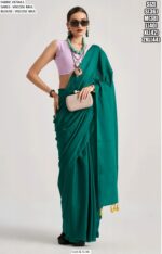 Presenting Partywear Viscose Mul Plain Saree With Un-Stitched Blouse