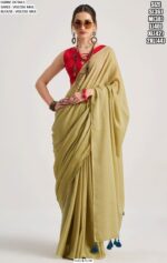 Presenting Partywear Viscose Mul Plain Saree With Un-Stitched Blouse