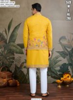 Men's Cotton Thread And Sequins Embroidery Worked Koti With Kurta Collection
