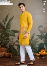 Men's Cotton Thread And Sequins Embroidery Worked Koti With Kurta Collection