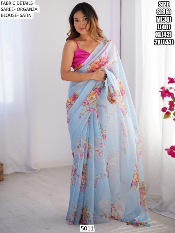 Explore A Collection Of Party Wear Printed Organza Sarees At Ethnicrang