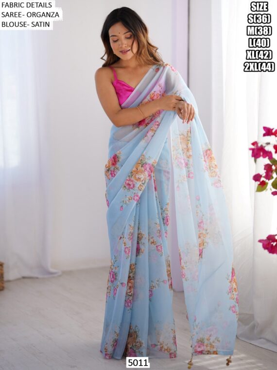 Explore A Collection Of Party Wear Printed Organza Sarees At Ethnicrang