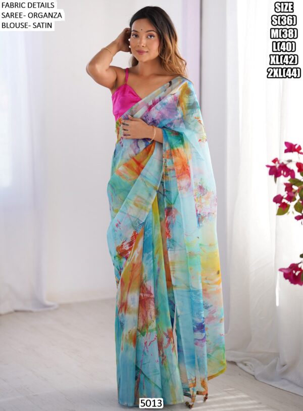 Explore A Collection Of Party Wear Printed Organza Sarees At Ethnicrang