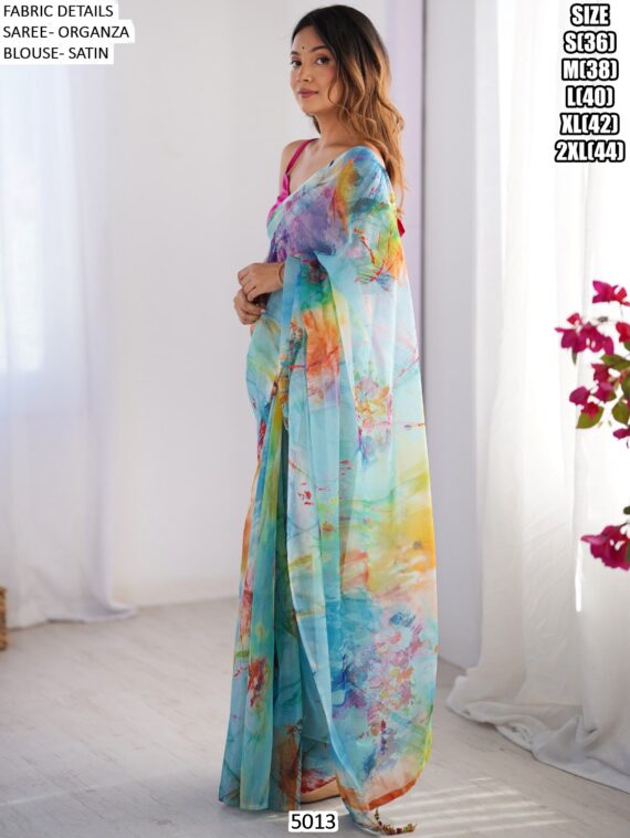 Explore A Collection Of Party Wear Printed Organza Sarees At Ethnicrang