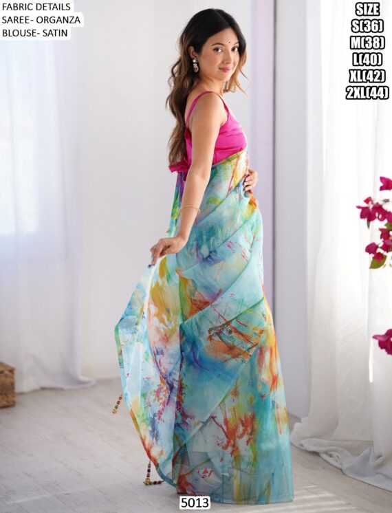 Explore A Collection Of Party Wear Printed Organza Sarees At Ethnicrang
