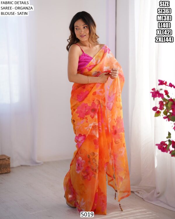 Explore A Collection Of Party Wear Printed Organza Sarees At Ethnicrang