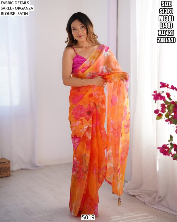 Explore A Collection Of Party Wear Printed Organza Sarees At Ethnicrang