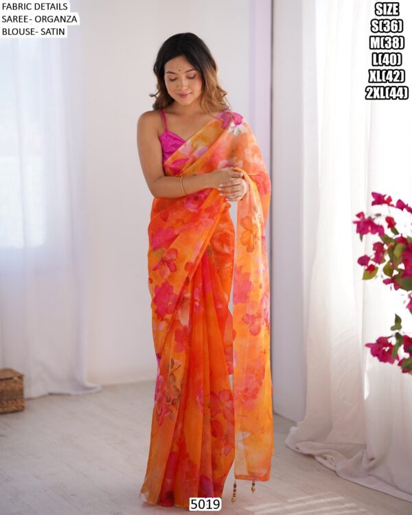 Explore A Collection Of Party Wear Printed Organza Sarees At Ethnicrang