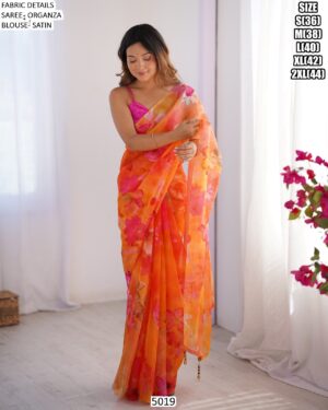 Explore A Collection Of Party Wear Printed Organza Sarees At Ethnicrang