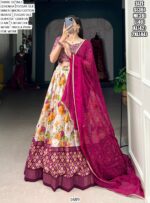 Vibrant Tussar Silk Lehenga Choli Set - Floral Bliss With Patola Print Work