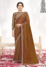 Heavy Worked Party Wear Sarees For Women With Matching Un-Stitched Blouse