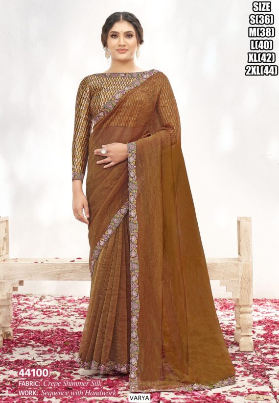 Heavy Worked Party Wear Sarees For Women With Matching Un-Stitched Blouse