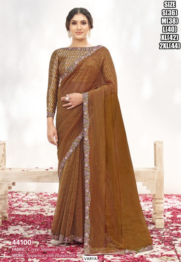 Heavy Worked Party Wear Sarees For Women With Matching Un-Stitched Blouse