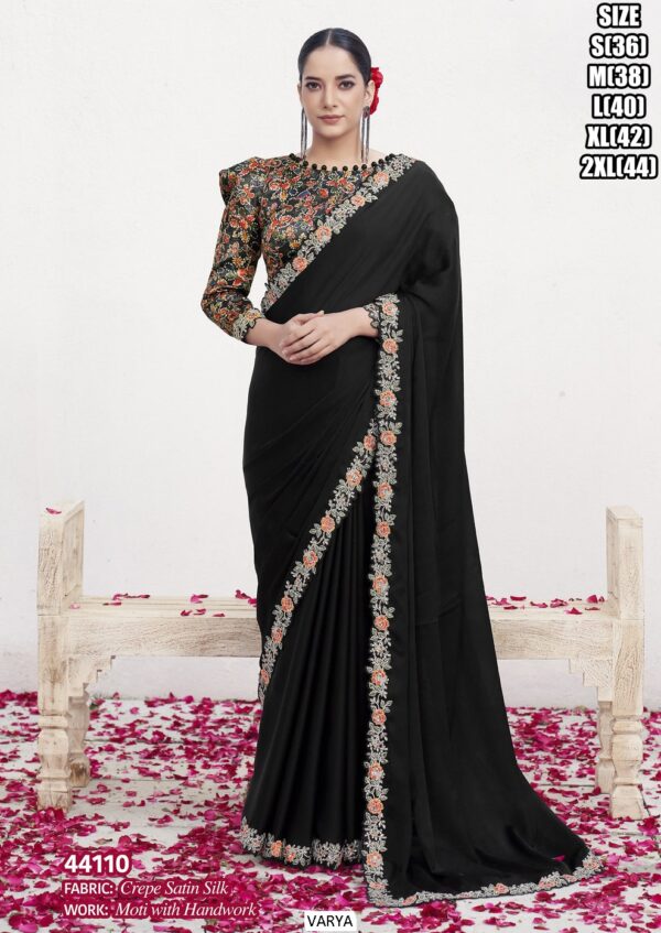 Heavy Worked Party Wear Sarees For Women With Matching Un-Stitched Blouse