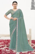 Heavy Worked Party Wear Sarees For Women With Matching Un-Stitched Blouse