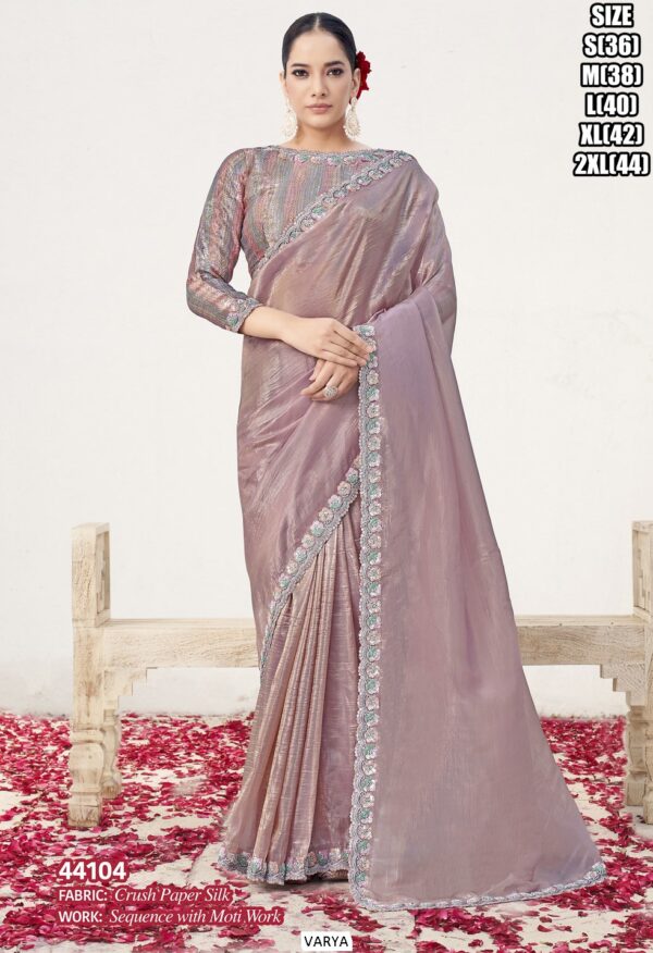 Heavy Worked Party Wear Sarees For Women With Matching Un-Stitched Blouse