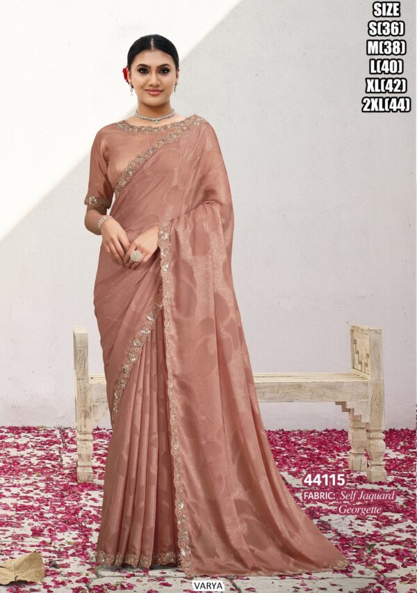 Heavy Worked Party Wear Sarees For Women With Matching Un-Stitched Blouse
