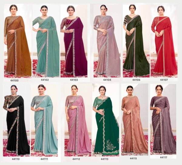 Heavy Worked Party Wear Sarees For Women With Matching Un-Stitched Blouse