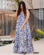 Beach Wear Rayon Heavy Digital Printed Flowy Gown Dresses For Womens