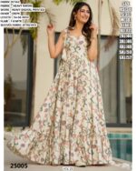 Beach Wear Rayon Heavy Digital Printed Flowy Gown Dresses For Womens