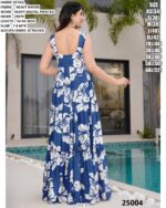 Beach Wear Rayon Heavy Digital Printed Flowy Gown Dresses For Womens
