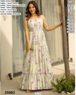 Beach Wear Rayon Heavy Digital Printed Flowy Gown Dresses For Womens
