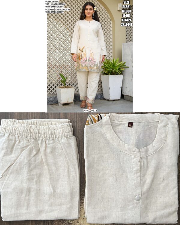 Get Ethnic Embroidered Kurta-Pant Co-ord Sets Made From Premium Khadi Cotton