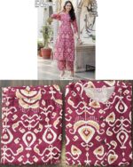 Beautiful Floral Motifs Cotton Kurtis Paired With Stylish Multicolour Striped Pants For This Summer!