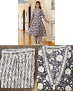 Beautiful Floral Motifs Cotton Kurtis Paired With Stylish Multicolour Striped Pants For This Summer!