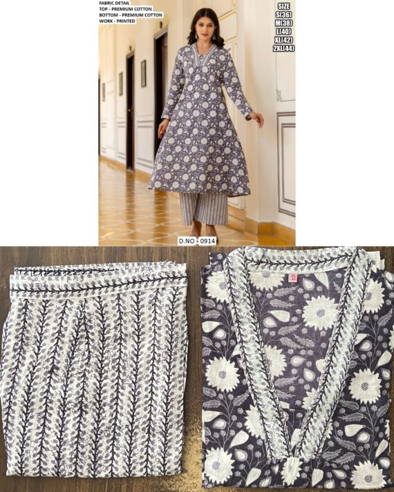 Beautiful Floral Motifs Cotton Kurtis Paired With Stylish Multicolour Striped Pants For This Summer!