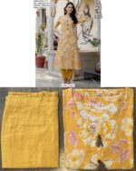 Beautiful Floral Motifs Cotton Kurtis Paired With Stylish Multicolour Striped Pants For This Summer!