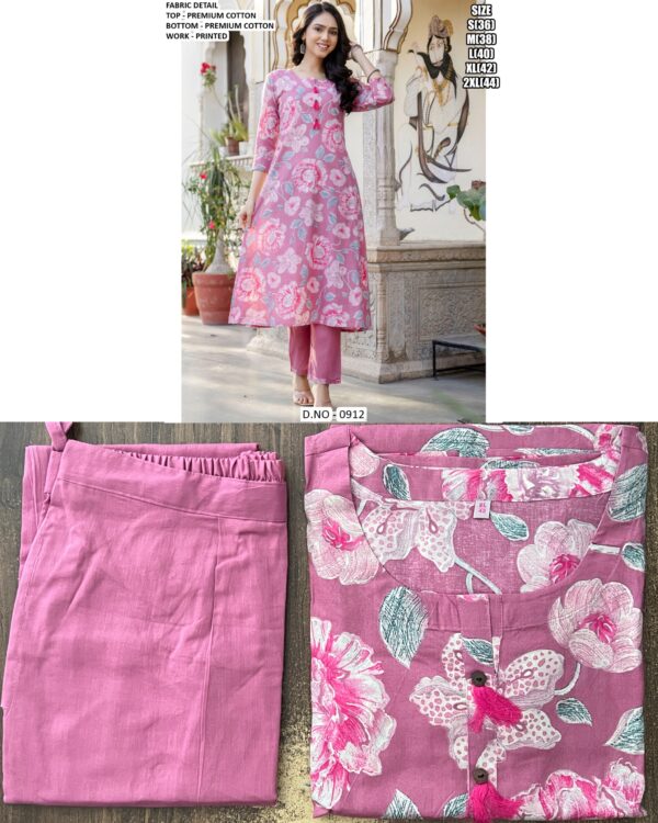 Beautiful Floral Motifs Cotton Kurtis Paired With Stylish Multicolour Striped Pants For This Summer!