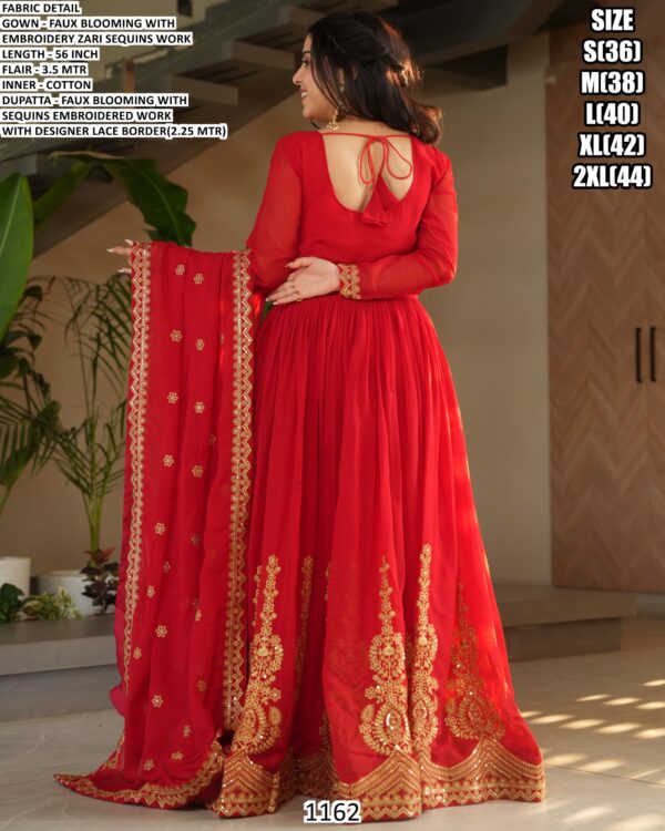 Trendy Wedding Wear Faux Blooming Pretty Embroidery Butta Work Gowns