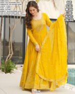 Trendy Wedding Wear Faux Blooming Pretty Embroidery Butta Work Gowns