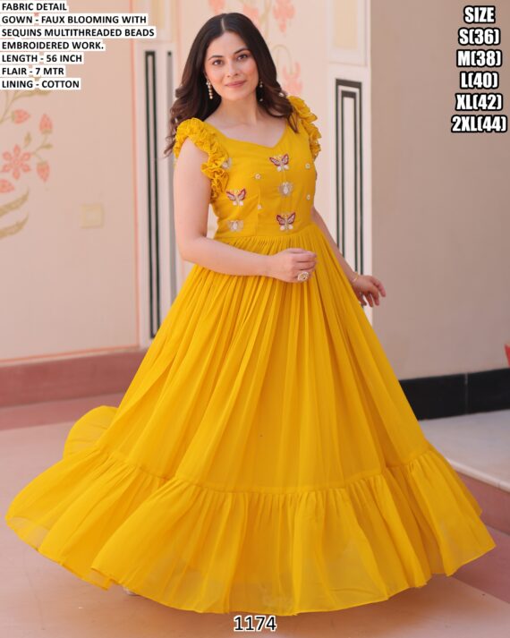 Butterfly Designer Faux Blooming Festive Wear Gown Collection 2025