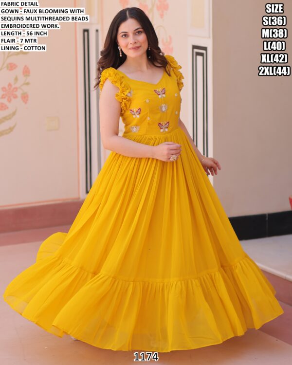 Butterfly Designer Faux Blooming Festive Wear Gown Collection 2025