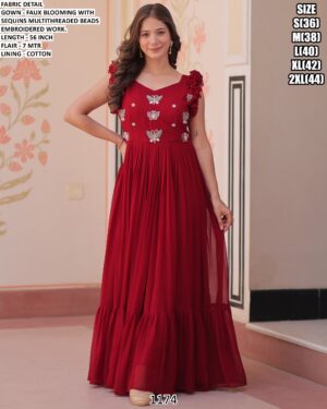 Butterfly Designer Faux Blooming Festive Wear Gown Collection 2025