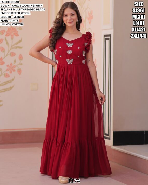 Butterfly Designer Faux Blooming Festive Wear Gown Collection 2025