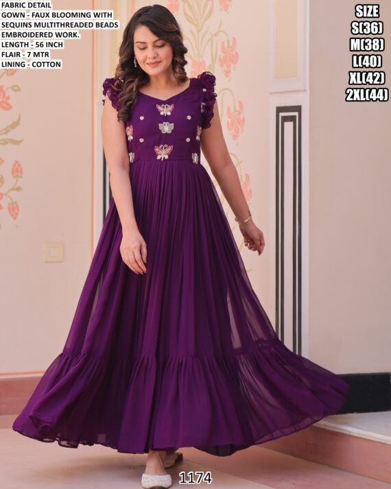 Butterfly Designer Faux Blooming Festive Wear Gown Collection 2025