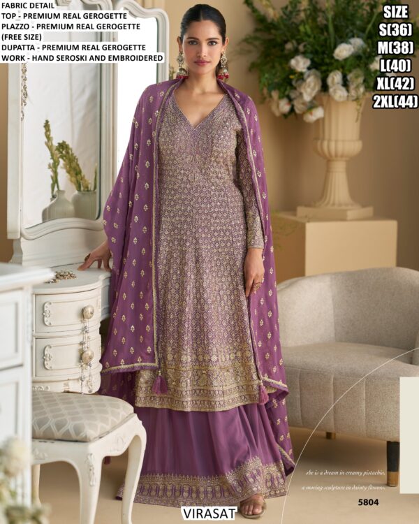 Hand Seroski And Embroidered Designer Readymade Georgette Three Piece Dresses