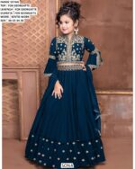 Kids Lehenga Choli For Wedding Wear In Faux Georgette With Sentis Work