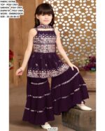 Embroidery Designer Kids' Sharara Outfit With Matching Top And Dupatta