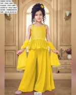 Beautiful Kid's Ethnic Set – Designer Top, Plazo And Dupatta