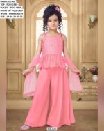 Beautiful Kid's Ethnic Set – Designer Top, Plazo And Dupatta