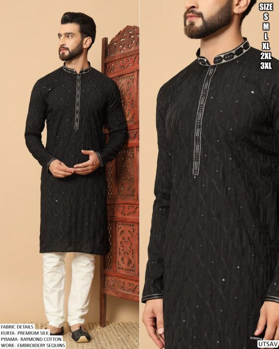 Men's New Exclusive Festival Wear Kurta And Pyjama Set - Perfect Ethnic Outfit!