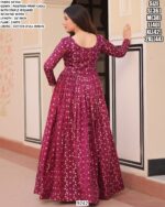 Position Print Full Stitched Jacquard Weaving Party Wear Gown For Womens