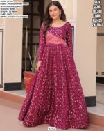 Position Print Full Stitched Jacquard Weaving Party Wear Gown For Womens